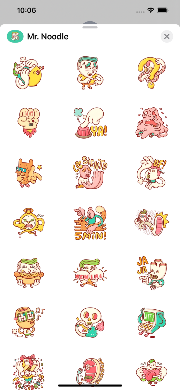 Mr. Noodle Funny Stickers