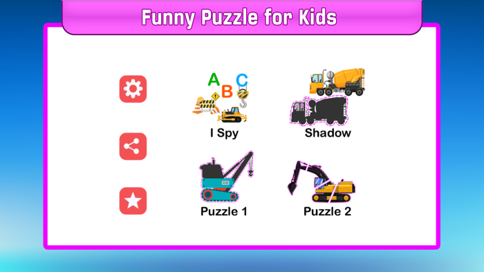 Truck jigsaw puzzle for kids.