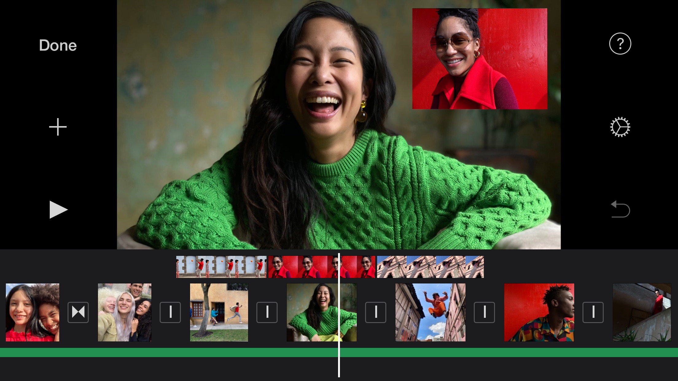 Screenshot do app iMovie