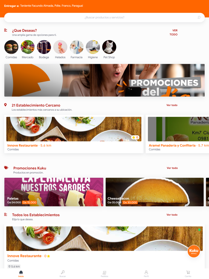Kuku Delivery - Hacer Pedidos