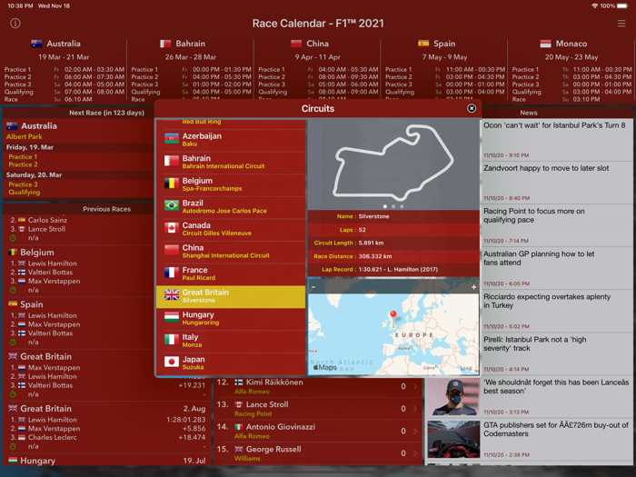 Race Calendar 2021