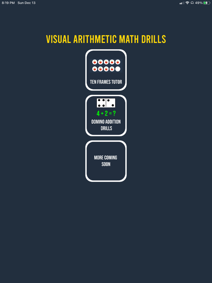 Visual Arithmetic Math Drills