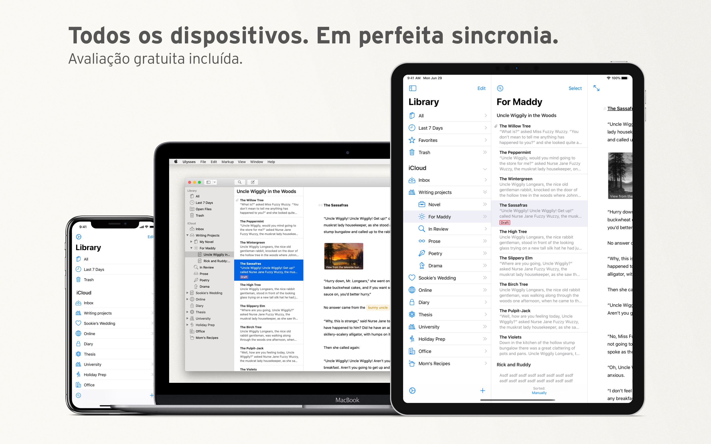 Screenshot do app Ulysses