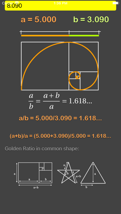 Golden Ratio Calculator Plus screenshot 2