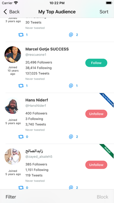 Find Unfollowers And Track New Followers On Twitter - Pro Edition Screenshot 5