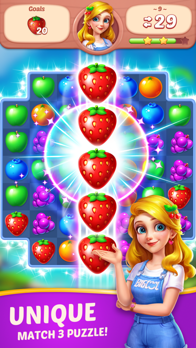 Fruit Diary - Match 3 Games Screenshot on iOS
