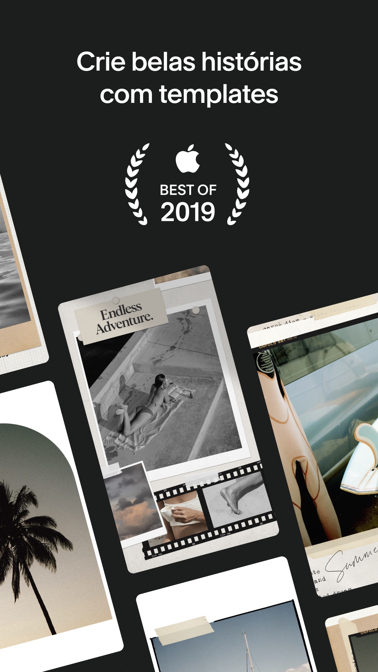 Screenshot do app Unfold — Editor de Histórias