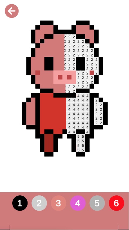 Piggy Pixel Art Coloring Paint