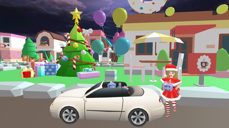 Christmas Santa Girl Car Drive