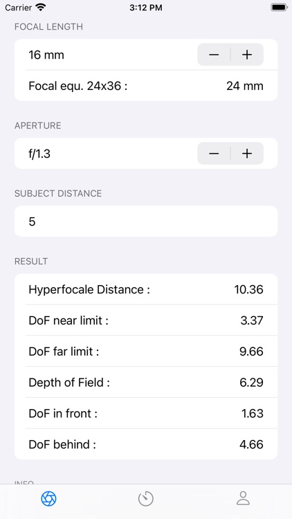 D0F Calculator for APS-C Fuji