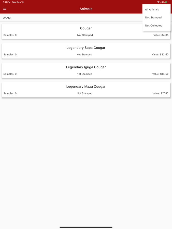 RDR2 Animal Guide Unofficial