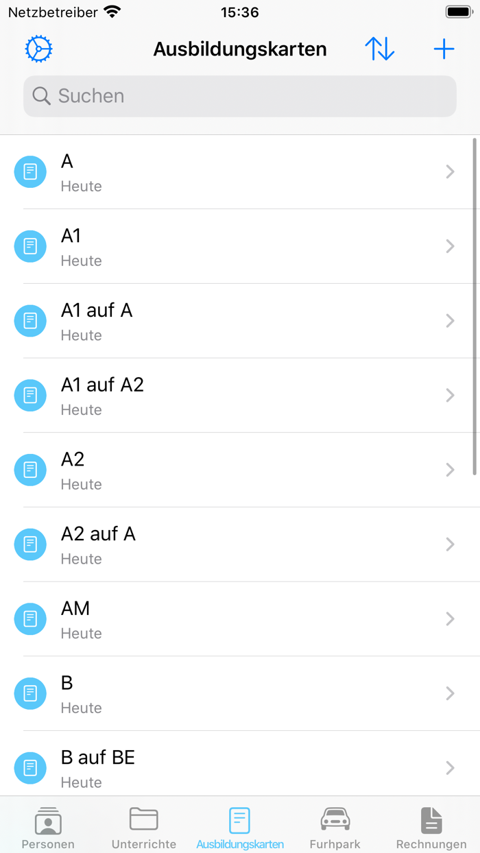 Fahrschule Verwaltung