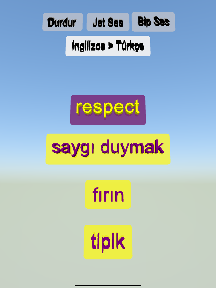 Kelime oyunu ingilizce türkçe