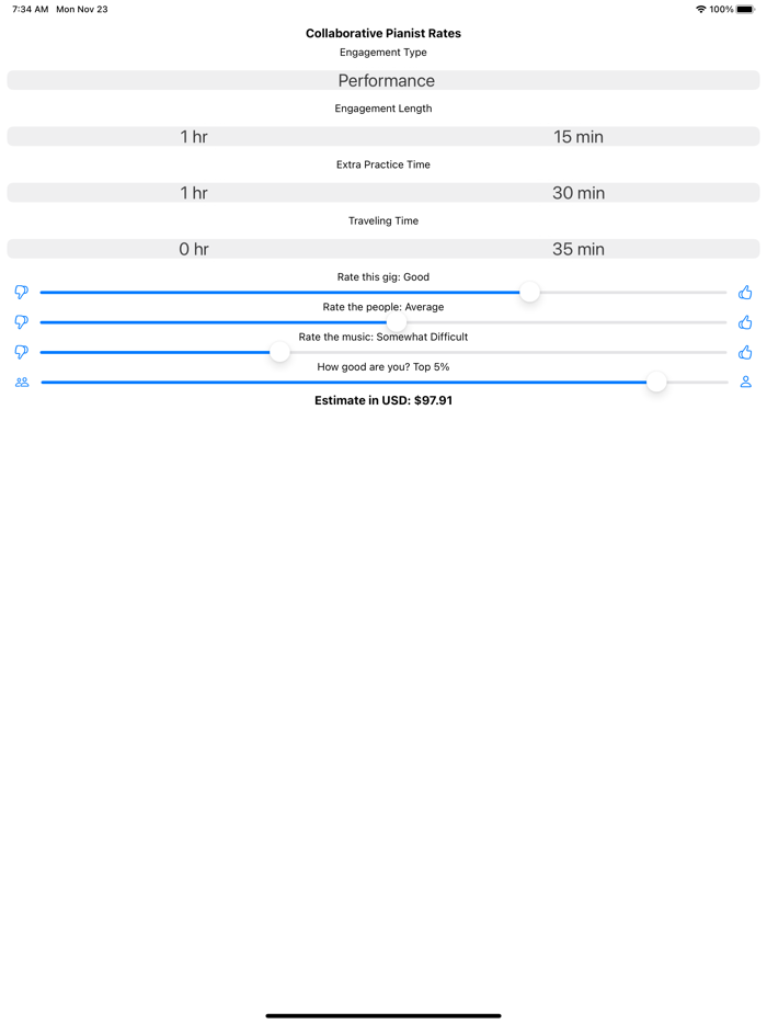 Collaborative Pianist Rates