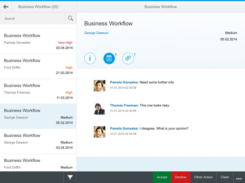 Скриншот из SAP Fiori Client