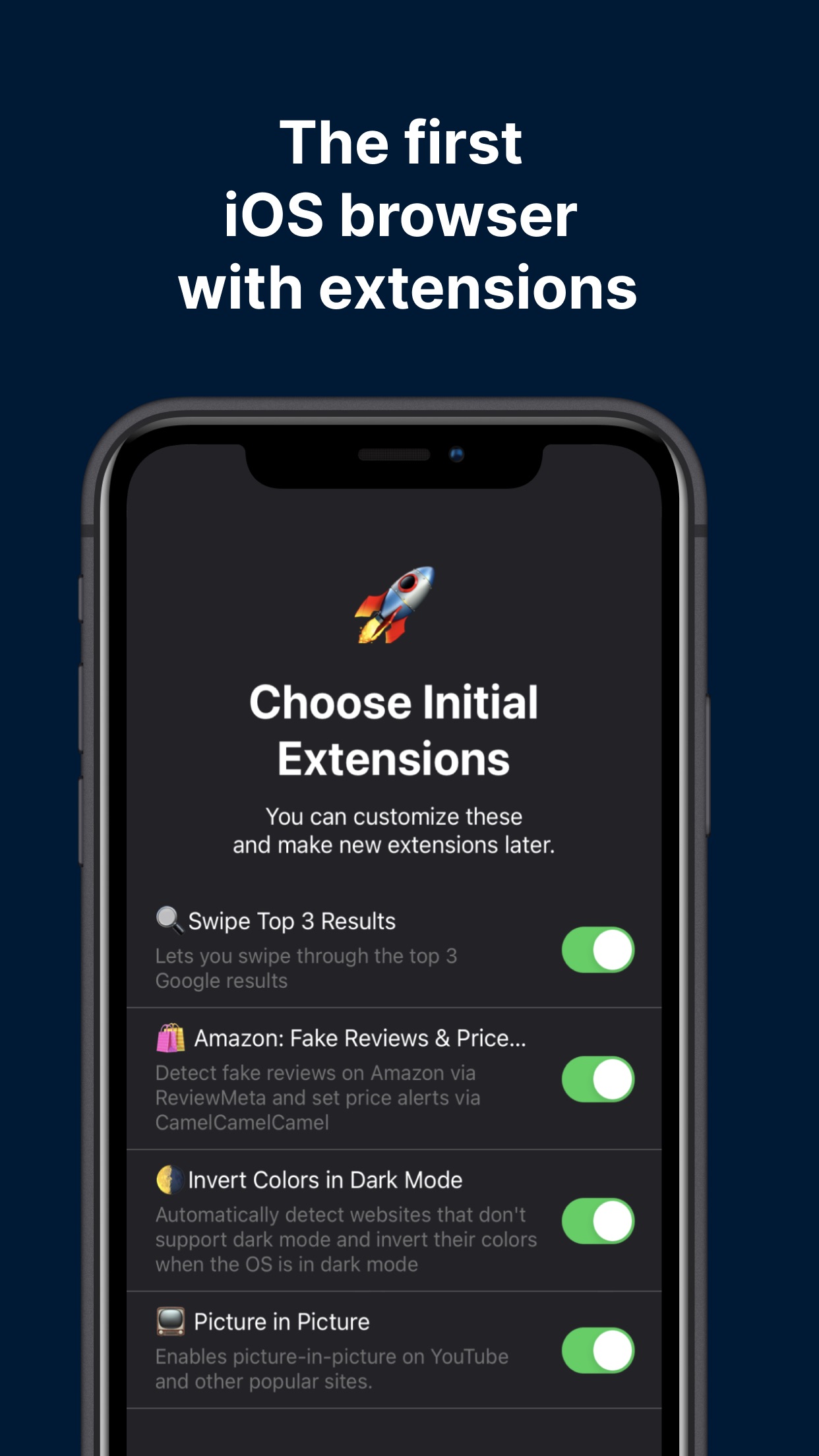 Screenshot do app Insight Browser