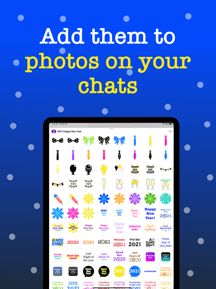 2021 Happy New Year Stickers.