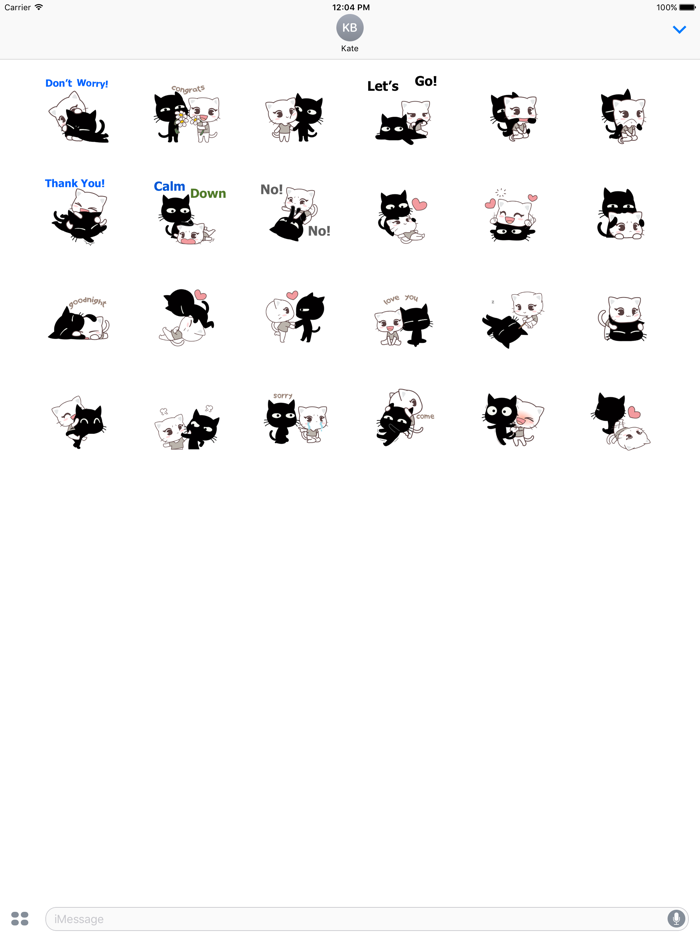 Animated Sweet Cat Couple