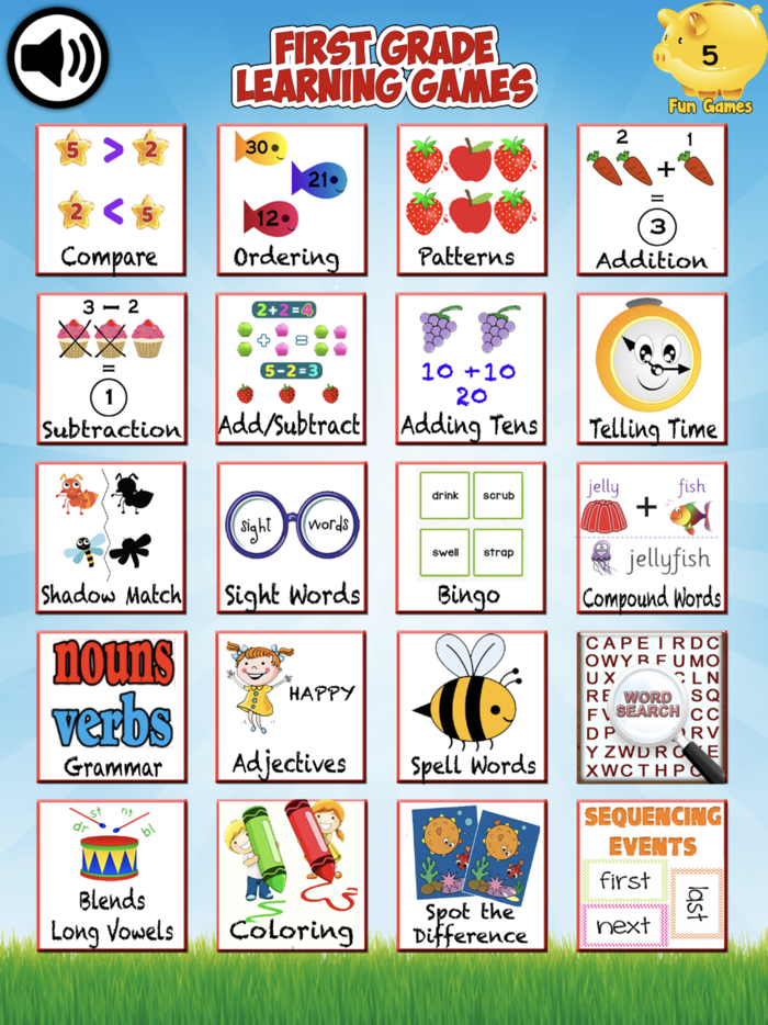 First Grade Kid Learning Games