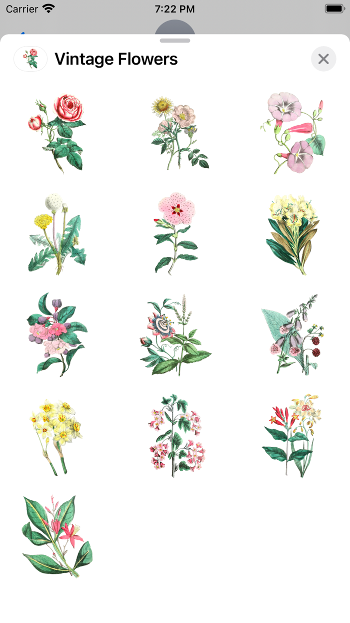 Vintage Flower Stickers