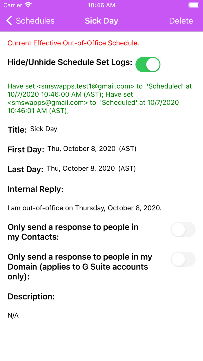 Out-of-Office Schdlr for Gmail