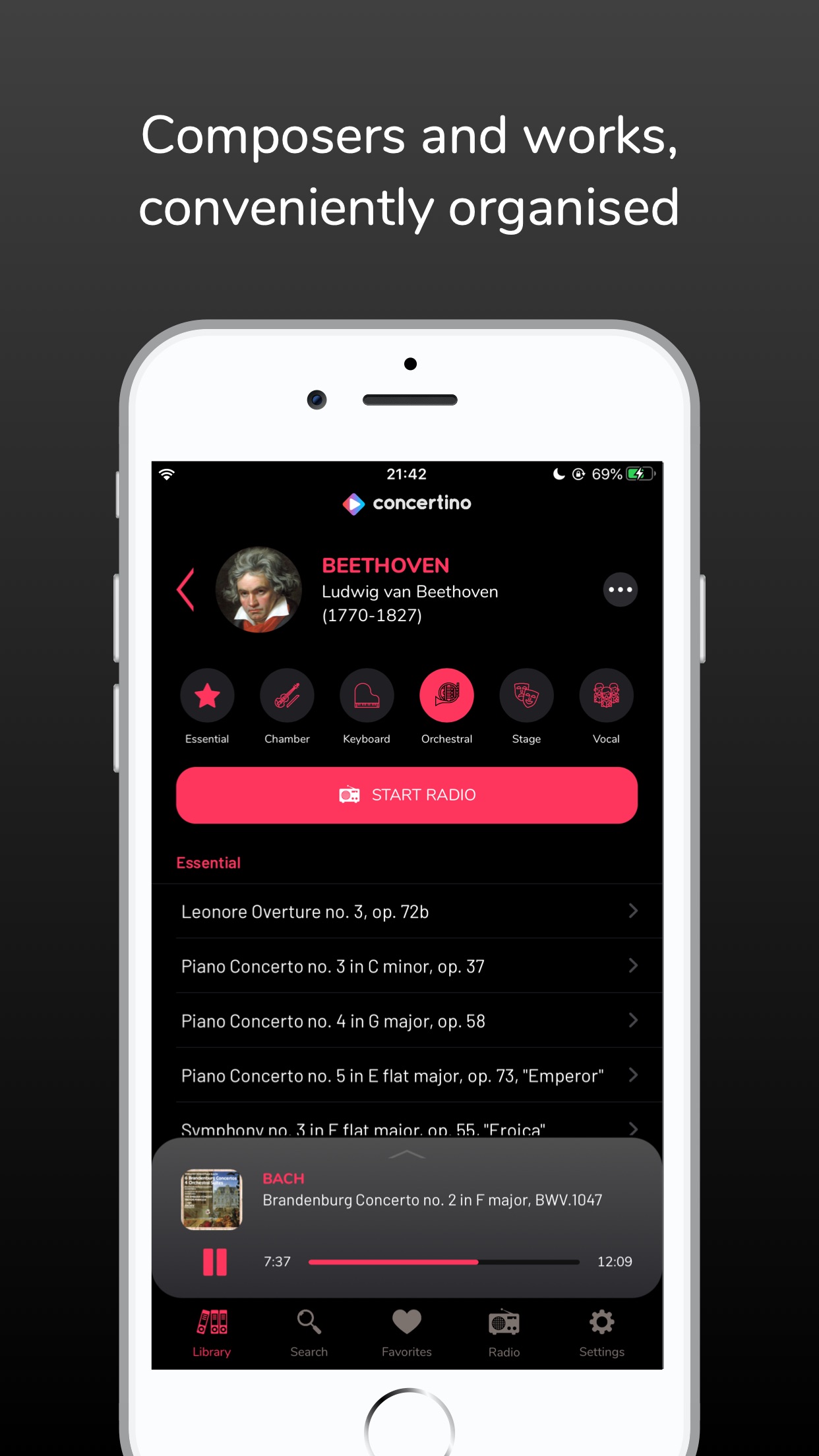 Screenshot do app Concertino