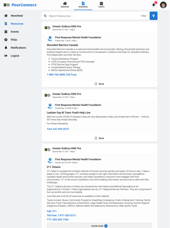 Sudbury EMS Fire PeerConnect