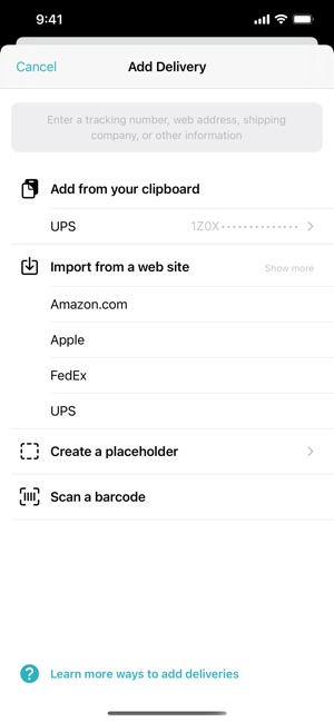 Deliveries A Package Tracker On The App Store