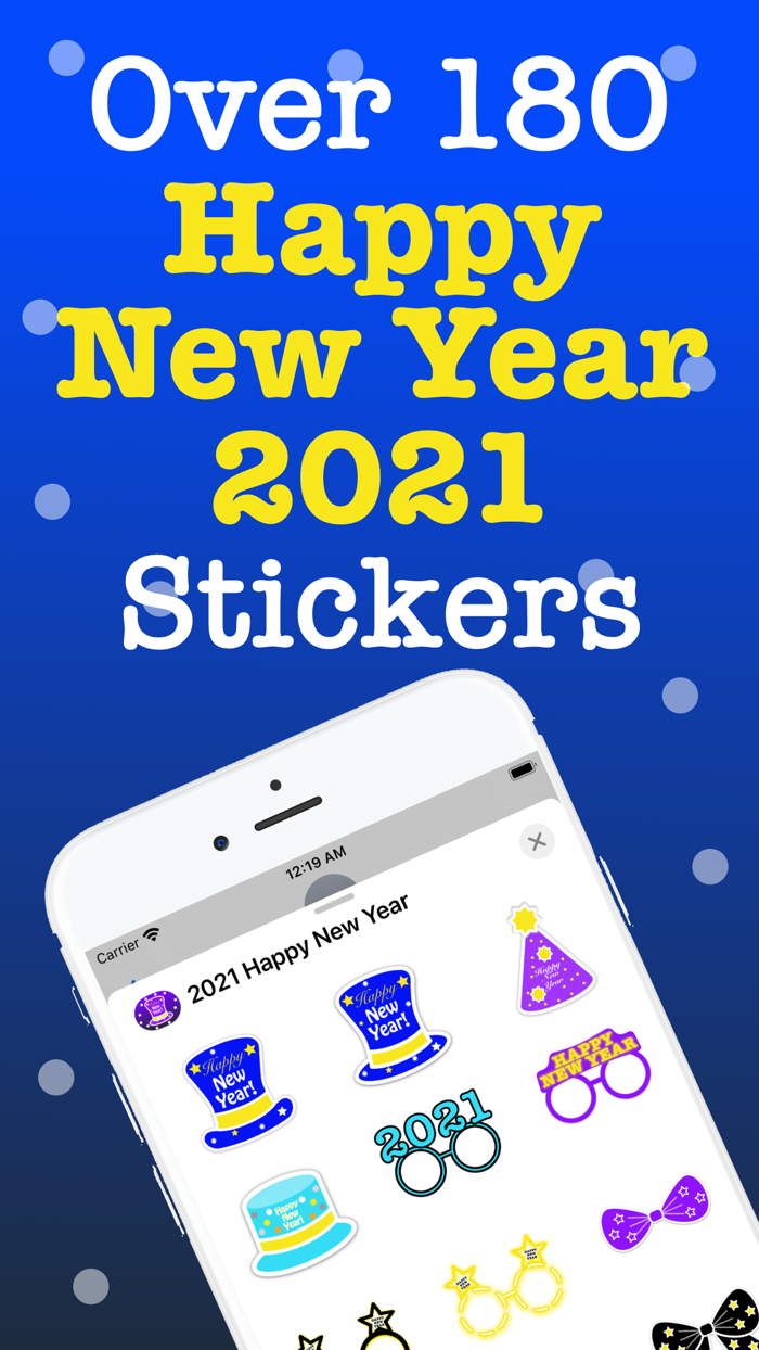 2021 Happy New Year Stickers.