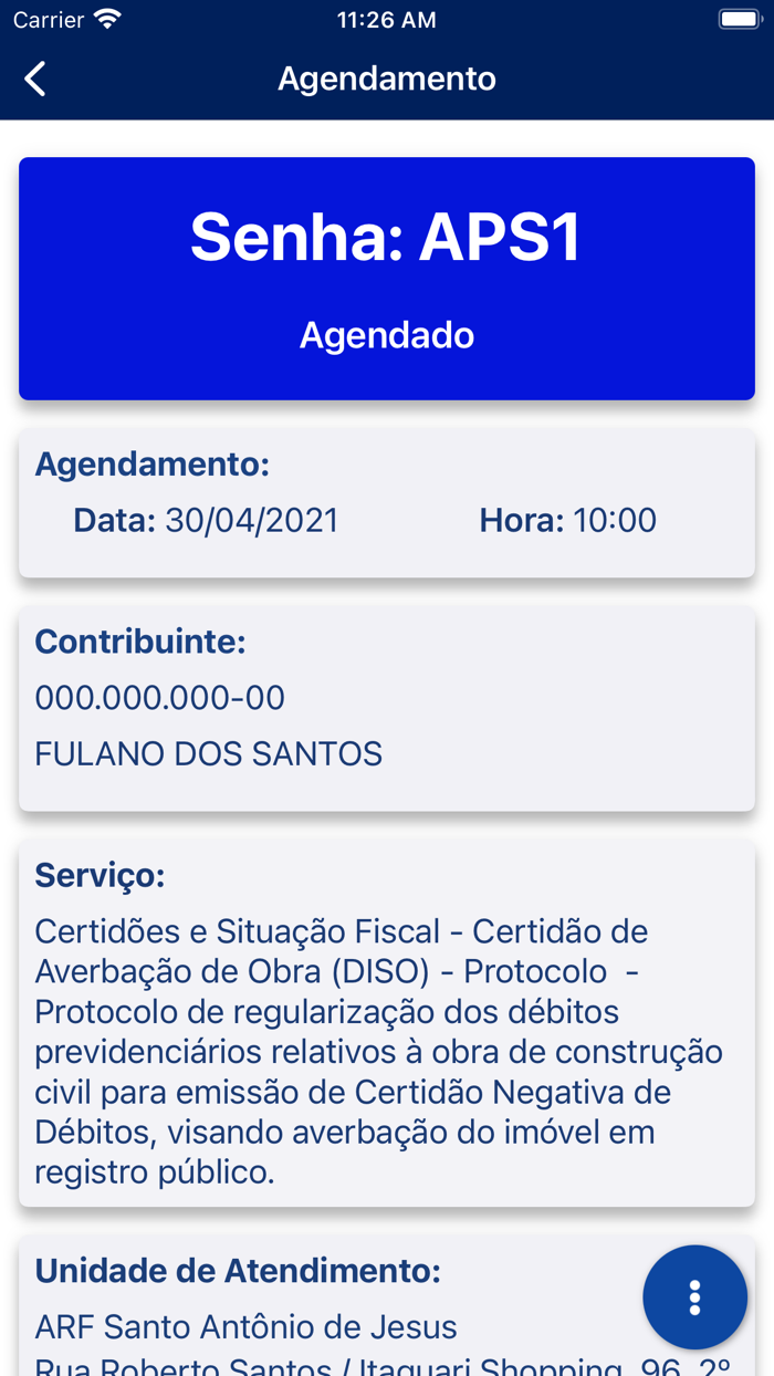 Agendamento RFB