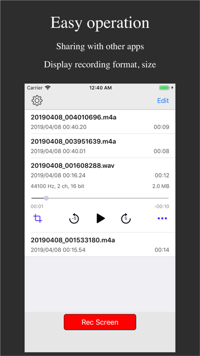 How to cancel & delete Audio Recorder - WAV, M4A from iphone & ipad 1