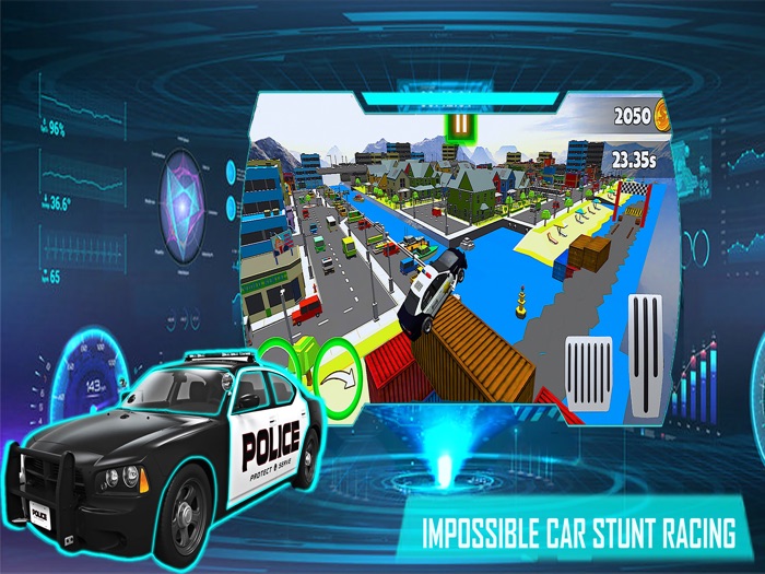 警车特技：超级斜坡