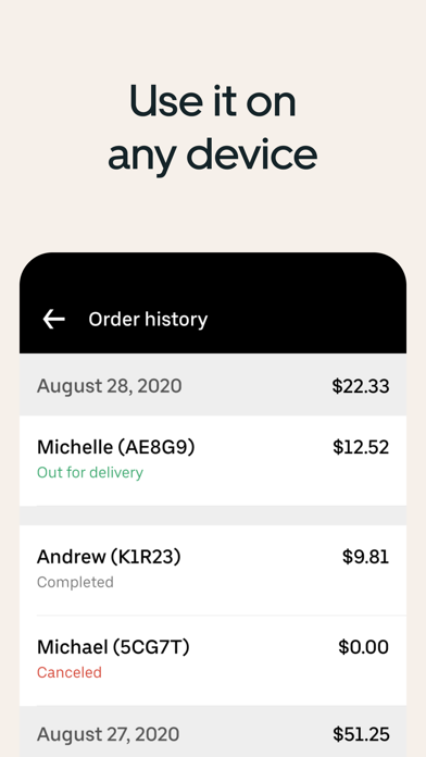 Uber Eats Orders screenshot1