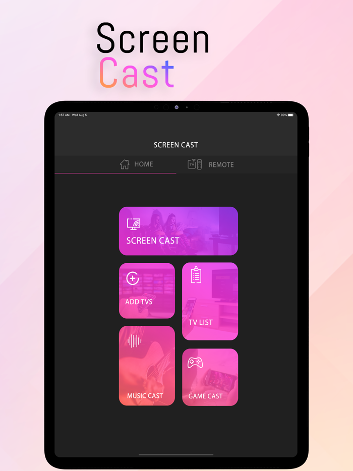 Miracast cast for smart tv