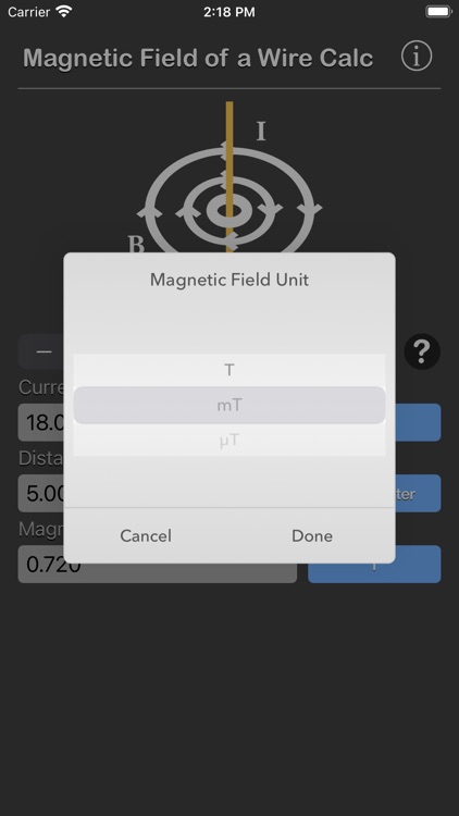 Magnetic Field of a Wire Calc screenshot-7