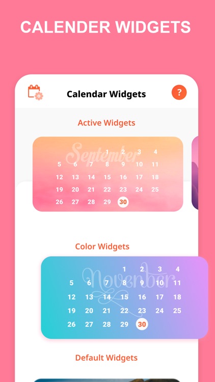 Calendar Widget: Month Widgets