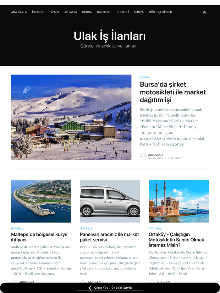 Ulak İş İlanları