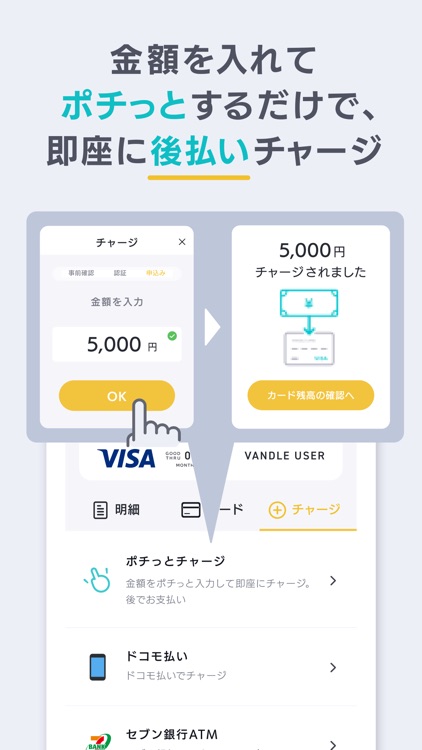 バンドルカード:簡単Visaプリペイドカード、Visaカード