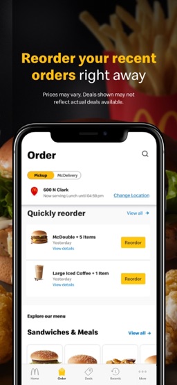 McDonald's app screenshot