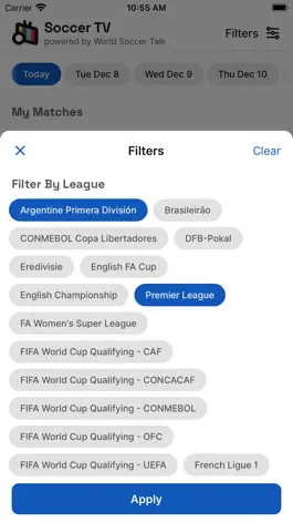 Game screenshot Soccer TV Schedules hack