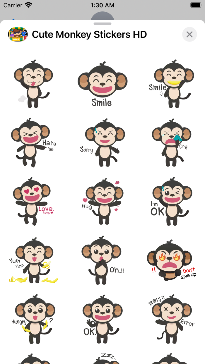 Cute Monkey Stickers HD