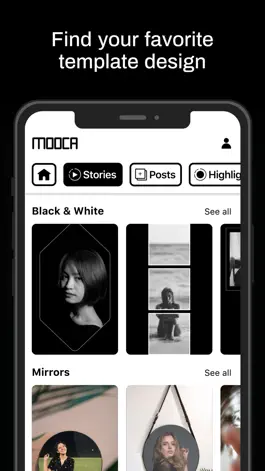 Game screenshot MOOCA: Шаблоны для Instagram apk