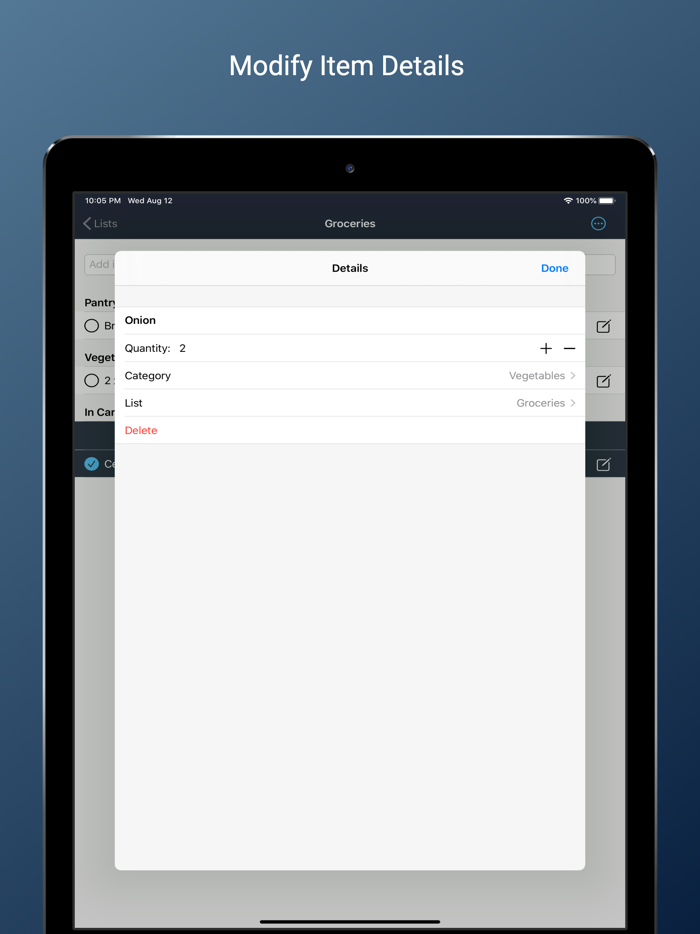 Groceries List - iShop
