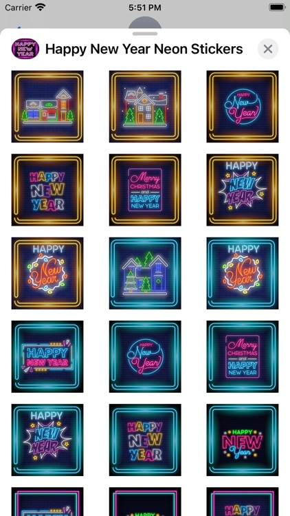 Happy New Year Neon Stickers screenshot-8