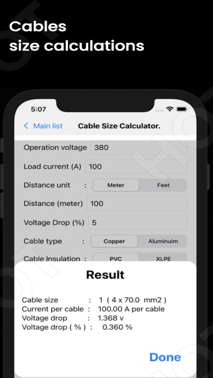 Cables Calculations