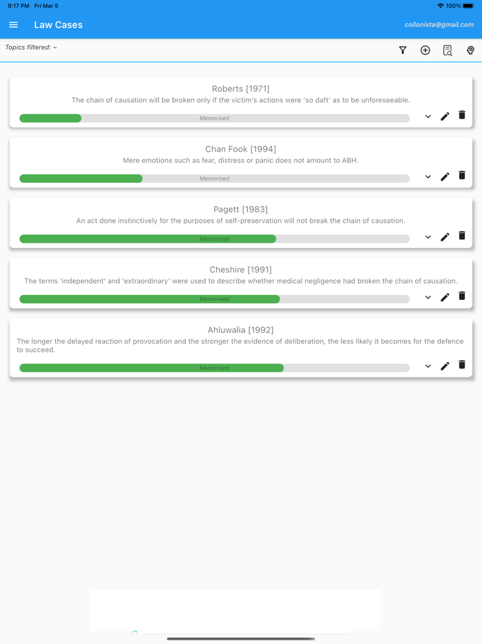 Rote Learning Law Cases