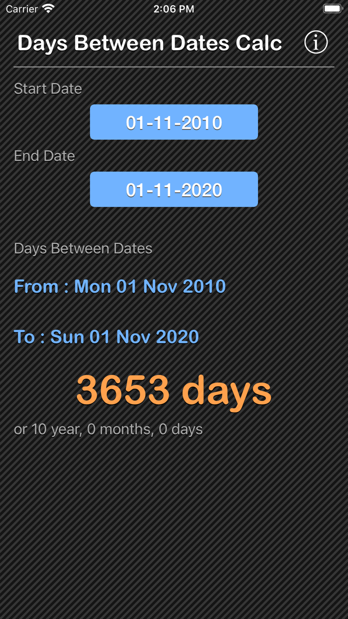 Days Between Dates Calculator