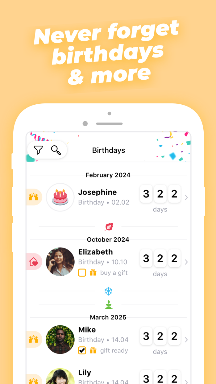 Birthday Countdown  Reminders