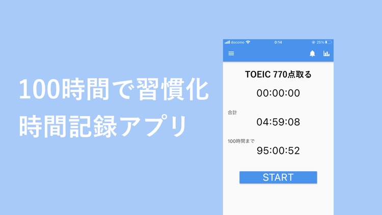 100時間目標達成タイマー