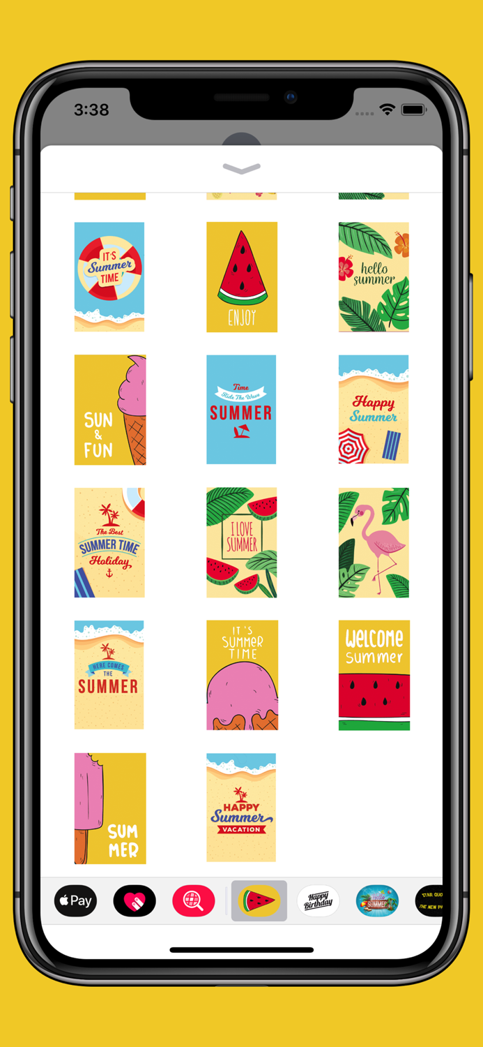 Summer card - Beach stickers